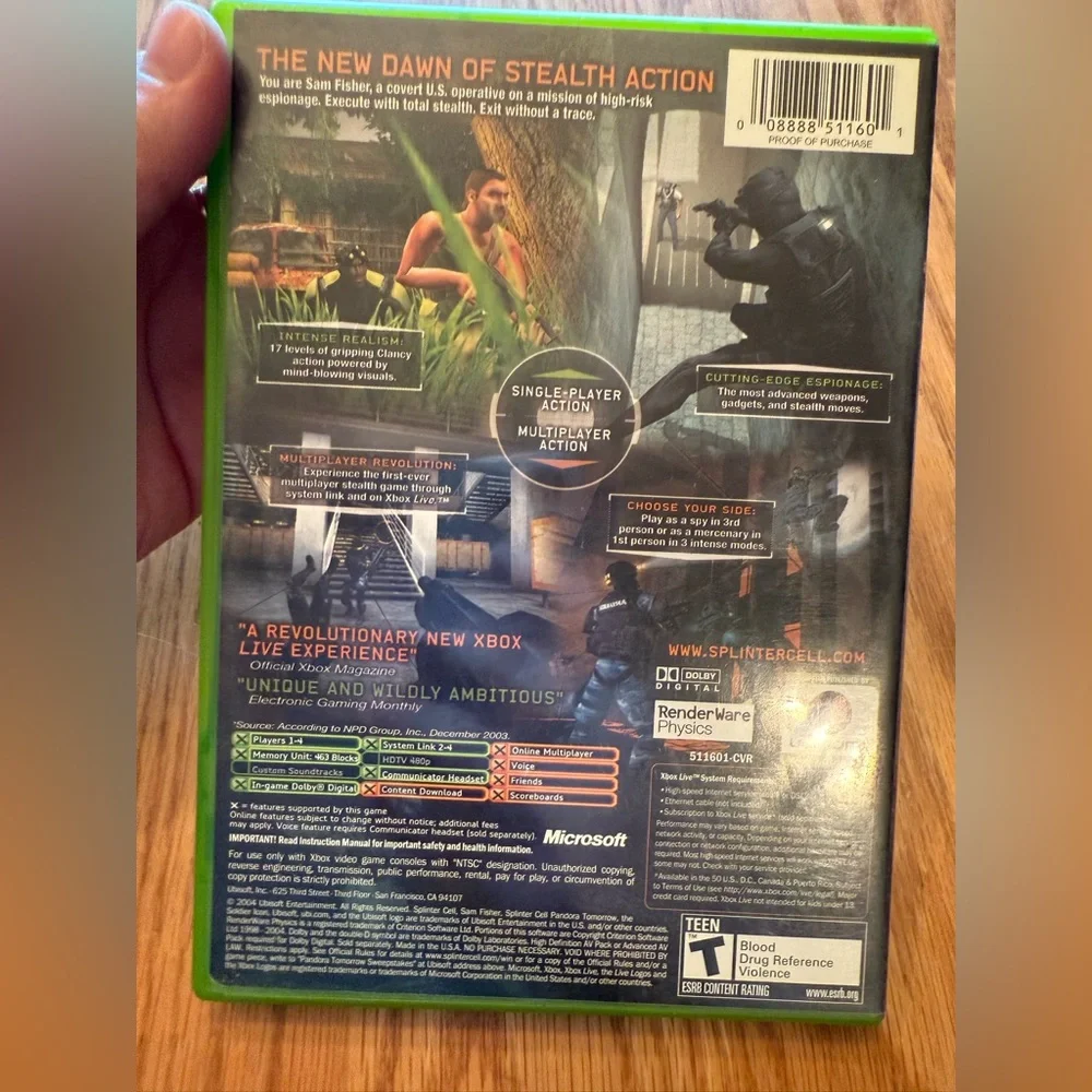 Tom Clancy's Splinter Cell: Pandora Tomorrow for Xbox